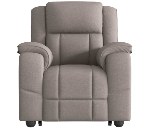 Sillón reclinable elevable tela gris taupe