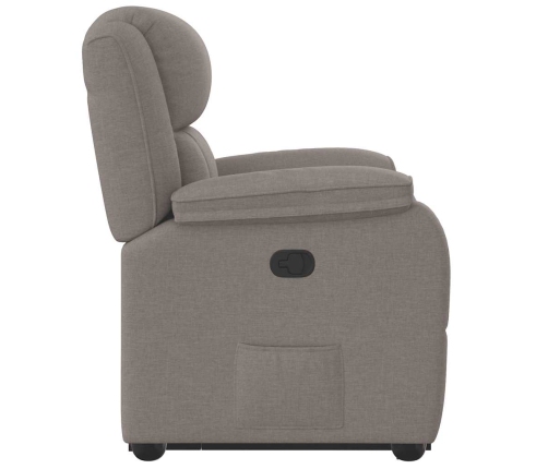 Sillón reclinable elevable tela gris taupe