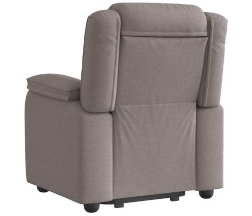 Sillón reclinable elevable tela gris taupe