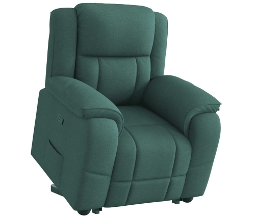 Sillón eléctrico reclinable elevable de tela verde oscuro