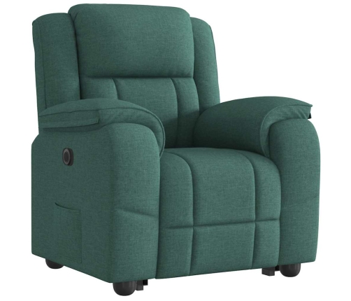 Sillón eléctrico reclinable elevable de tela verde oscuro