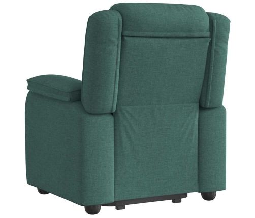 Sillón eléctrico reclinable elevable de tela verde oscuro