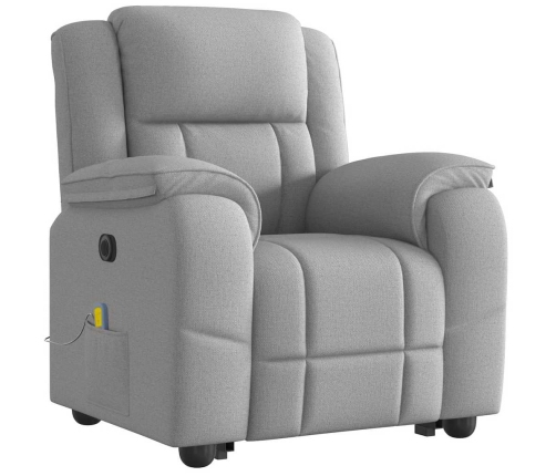 Sillón de masaje eléctrico reclinable elevable tela gris nube