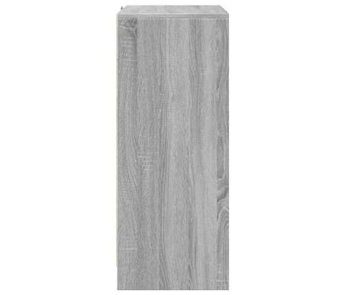 Aparador con LED madera de ingeniería gris Sonoma 77x34x85 cm