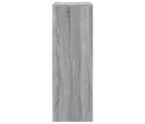 Aparador con LED madera de ingeniería gris Sonoma 77x34x100 cm