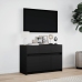 Mueble de TV con LED madera de ingeniería negro 91x34x61 cm