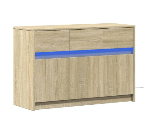 Mueble de TV LED madera de ingeniería roble Sonoma 91x34x61 cm