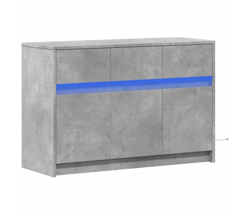 Mueble de TV LED madera ingeniería gris hormigón 91x34x61 cm