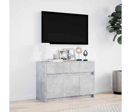 Mueble de TV LED madera ingeniería gris hormigón 91x34x61 cm