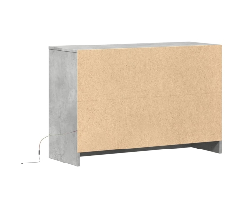 Mueble de TV LED madera ingeniería gris hormigón 91x34x61 cm