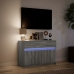 Mueble de TV con LED madera ingeniería gris Sonoma 91x34x61 cm