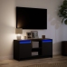 Mueble de TV con LED madera de ingeniería negro 100x34x50 cm