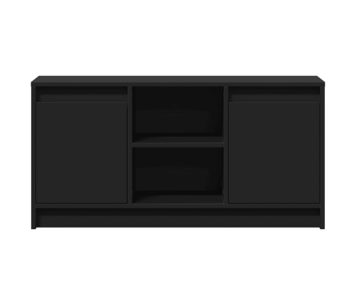 Mueble de TV con LED madera de ingeniería negro 100x34x50 cm