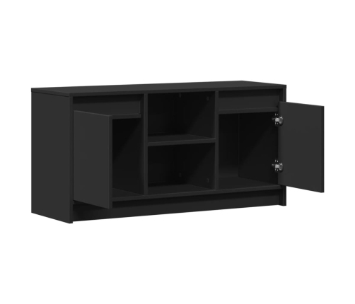 Mueble de TV con LED madera de ingeniería negro 100x34x50 cm