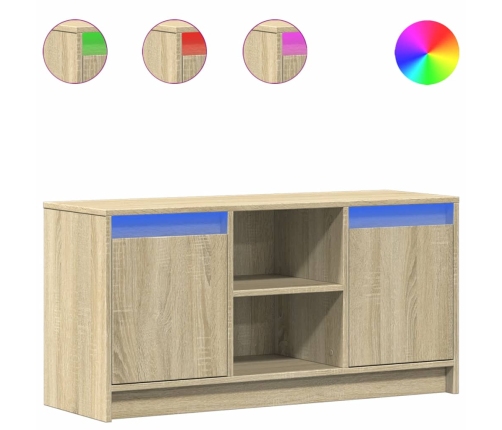 Mueble de TV LED madera de ingeniería roble Sonoma 100x34x50 cm