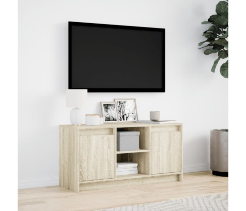 Mueble de TV LED madera de ingeniería roble Sonoma 100x34x50 cm