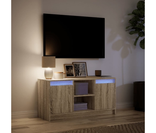 Mueble de TV LED madera de ingeniería roble Sonoma 100x34x50 cm