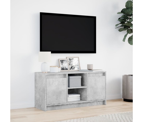 Mueble de TV LED madera ingeniería gris hormigón 100x34x50 cm