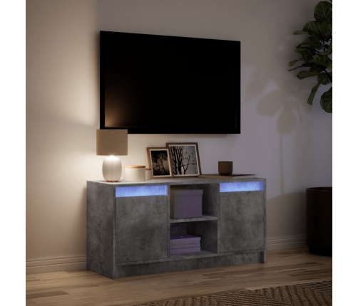 Mueble de TV LED madera ingeniería gris hormigón 100x34x50 cm