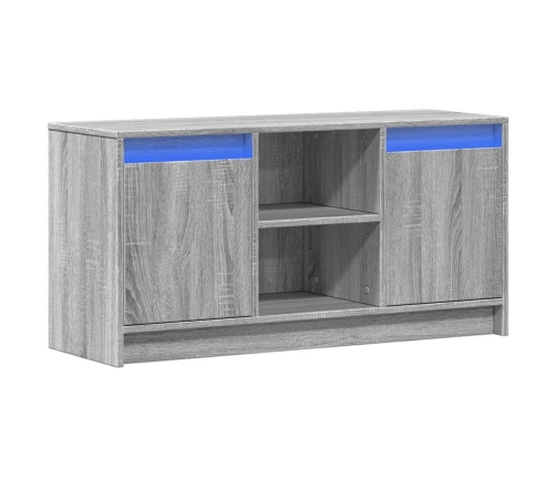 Mueble de TV con LED madera ingeniería gris Sonoma 100x34x50 cm