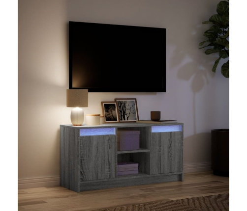 Mueble de TV con LED madera ingeniería gris Sonoma 100x34x50 cm