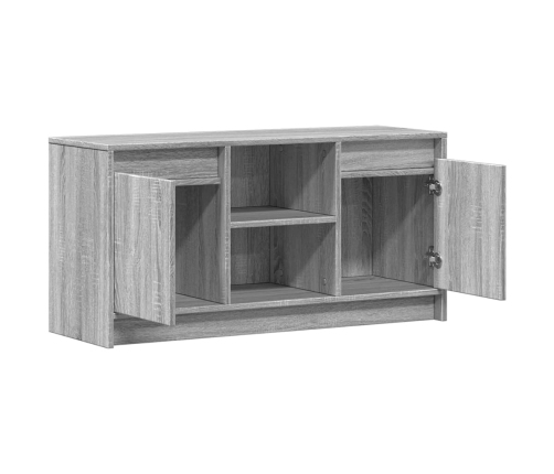 Mueble de TV con LED madera ingeniería gris Sonoma 100x34x50 cm