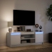 Mueble de TV con LED madera de ingeniería blanco 139,5x34x50 cm