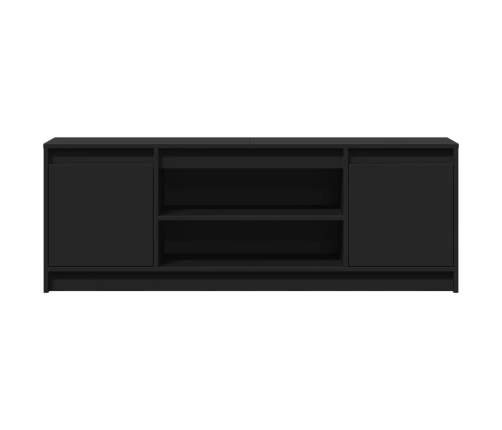 Mueble de TV con LED madera de ingeniería negro 139,5x34x50 cm