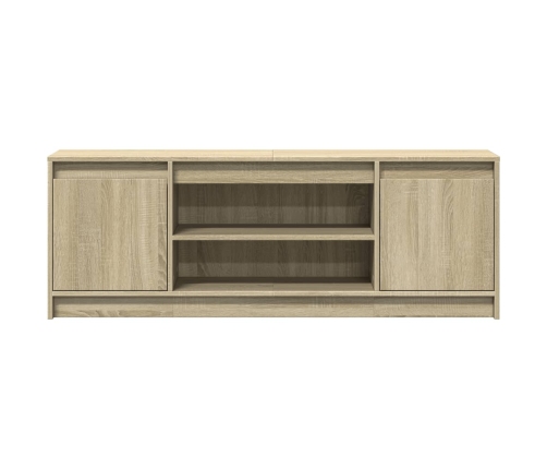 Mueble de TV LED madera ingeniería roble Sonoma 139,5x34x50 cm