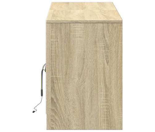 Mueble de TV LED madera ingeniería roble Sonoma 139,5x34x50 cm