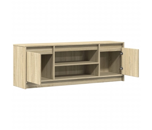 Mueble de TV LED madera ingeniería roble Sonoma 139,5x34x50 cm