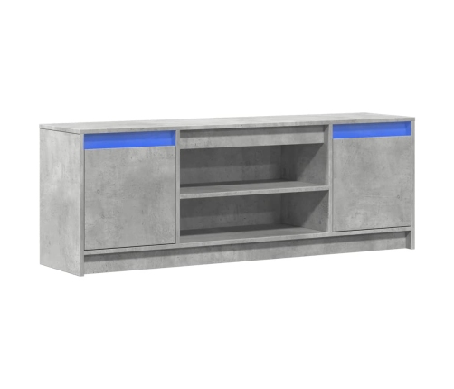 Mueble de TV LED madera ingeniería gris hormigón 139,5x34x50 cm