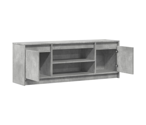 Mueble de TV LED madera ingeniería gris hormigón 139,5x34x50 cm