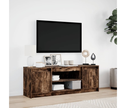 Mueble de TV LED madera ingeniería roble ahumado 139,5x34x50 cm