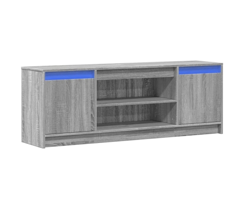 Mueble de TV LED madera ingeniería gris Sonoma 139,5x34x50 cm