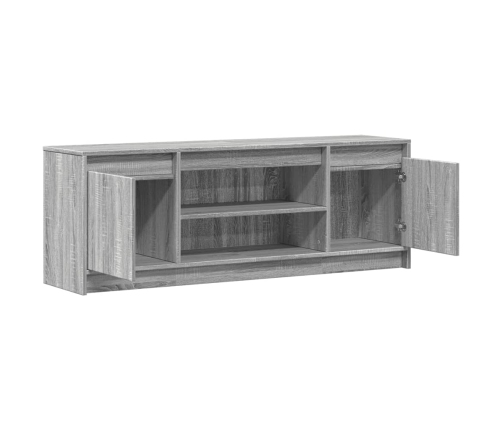 Mueble de TV LED madera ingeniería gris Sonoma 139,5x34x50 cm