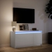 Mueble de TV con LED madera de ingeniería blanco 100x34x50 cm