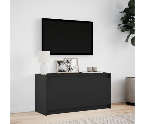 Mueble de TV con LED madera de ingeniería negro 100x34x50 cm