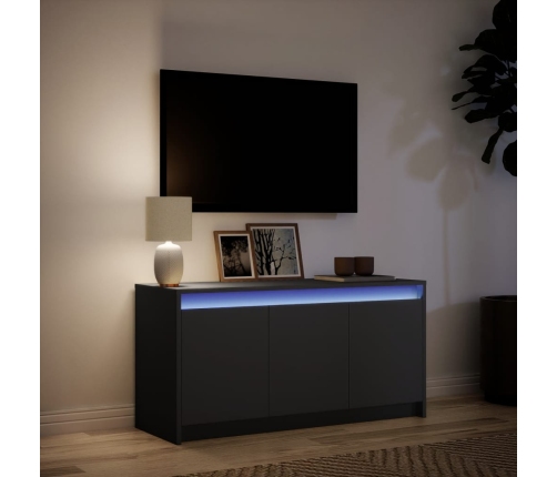 Mueble de TV con LED madera de ingeniería negro 100x34x50 cm