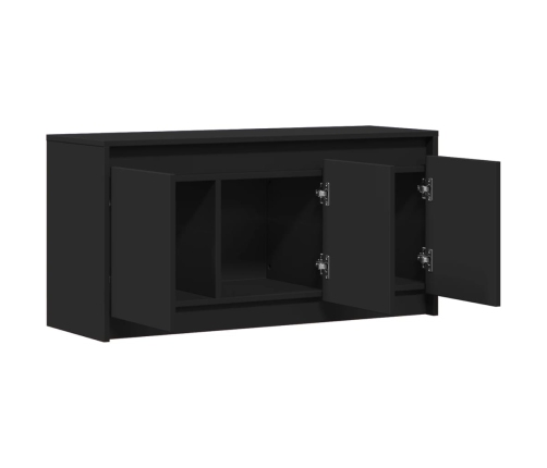 Mueble de TV con LED madera de ingeniería negro 100x34x50 cm