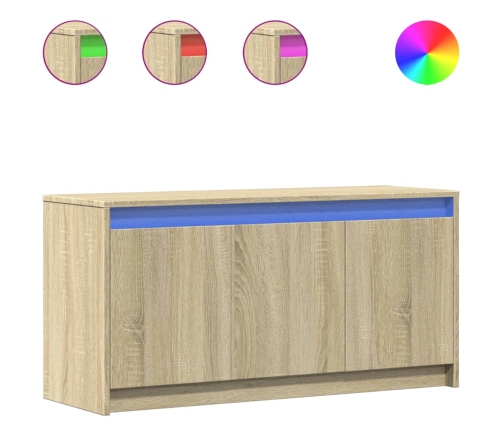 Mueble de TV LED madera de ingeniería roble Sonoma 100x34x50 cm