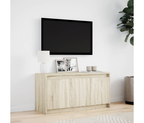 Mueble de TV LED madera de ingeniería roble Sonoma 100x34x50 cm