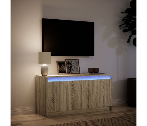 Mueble de TV LED madera de ingeniería roble Sonoma 100x34x50 cm