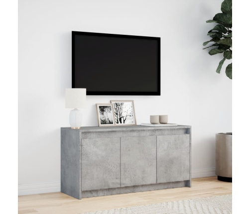 Mueble de TV LED madera ingeniería gris hormigón 100x34x50 cm