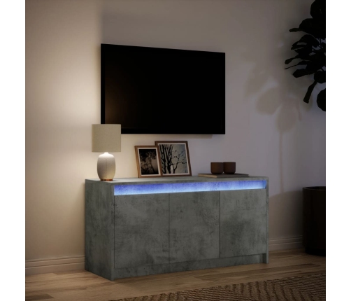 Mueble de TV LED madera ingeniería gris hormigón 100x34x50 cm