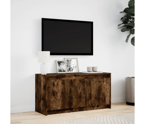 Mueble de TV LED madera ingeniería roble ahumado 100x34x50 cm