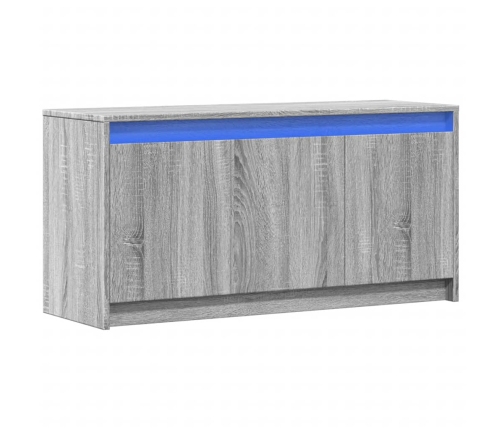 Mueble de TV con LED madera ingeniería gris Sonoma 100x34x50 cm