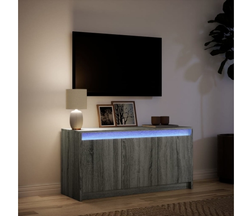 Mueble de TV con LED madera ingeniería gris Sonoma 100x34x50 cm