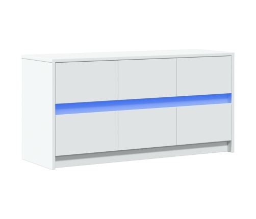 Mueble de TV con LED madera de ingeniería blanco 100x34x50 cm