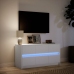 Mueble de TV con LED madera de ingeniería blanco 100x34x50 cm